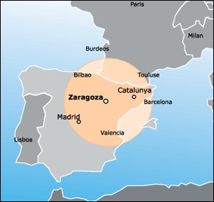 Por su ubicación privilegiada, Zaragoza, se ha convertido en un importante centro distribuidor de mercancías.